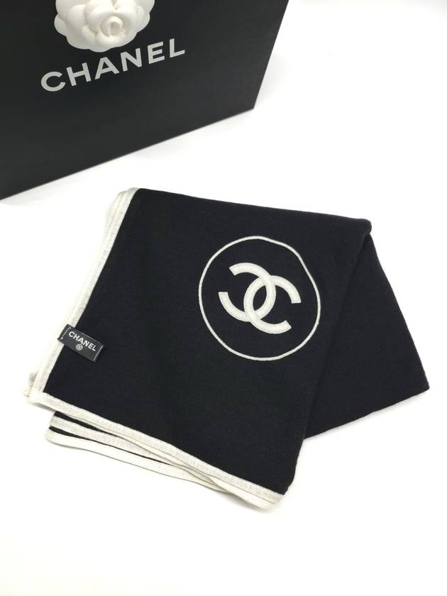 CC Logo Cashmere Silk Scarf Black - CHANEL - BALAAN 2