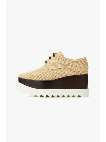 STELLA McCARTNEY ELYSE Raffia Platform Shoes Natural - STELLA MCCARTNEY - BALAAN 1