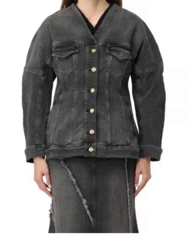 Tint Edge Denim Jacket Washed Black - GANNI - BALAAN 2