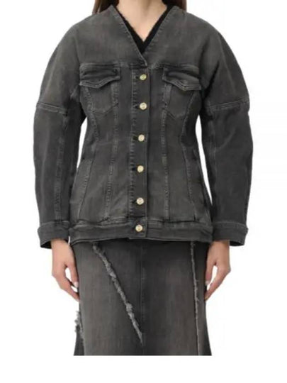 Tint Edge Denim Jacket Washed Black - GANNI - BALAAN 2