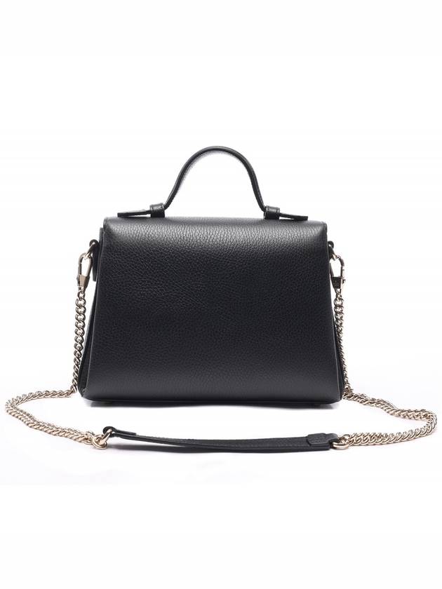 GG Interlocking Chain Small Top Handle Shoulder Bag Black - GUCCI - BALAAN 5