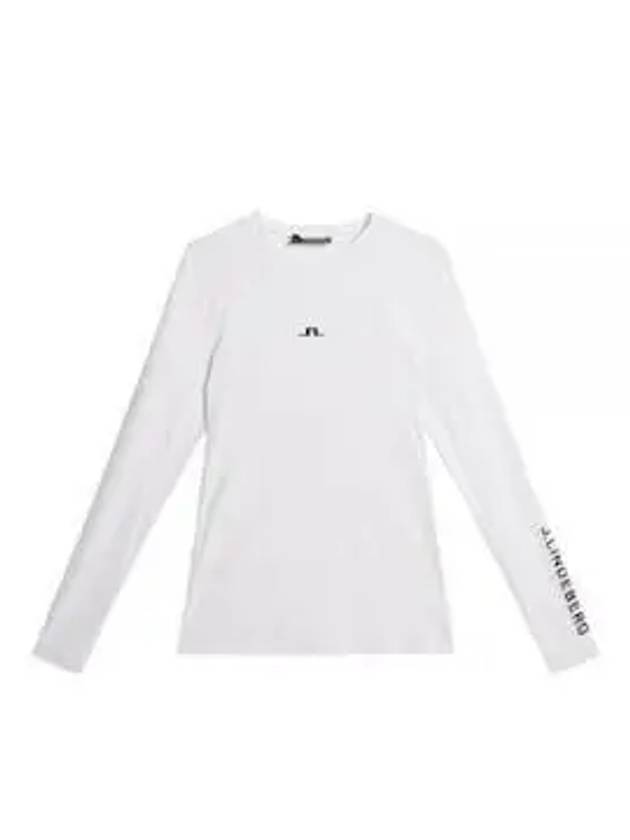 Tekla Print Bridge Crew Neck Long Sleeve T-Shirt White - J.LINDEBERG - BALAAN 2