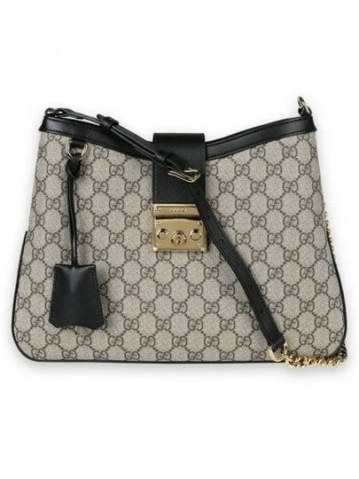 Padlock GG Supreme Medium Shoulder Bag Black Beige - GUCCI - BALAAN 2