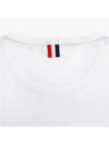 Men's Medium Weight Jersey Tipped Pocket Crewneck Short Sleeve T-Shirt White - THOM BROWNE - BALAAN 5