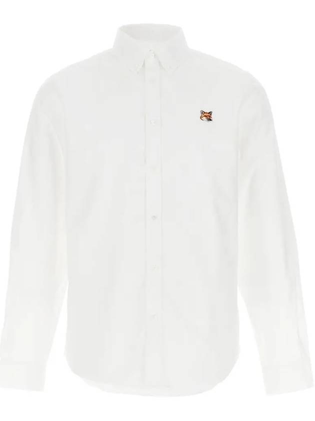 Oxford Institutional Foxhead Patch Button Down Classic Shirt White - MAISON KITSUNE - BALAAN 3