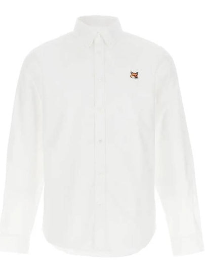 Oxford Institutional Foxhead Patch Button Down Classic Shirt White - MAISON KITSUNE - BALAAN 2