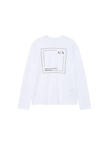 Men s Square Logo Crew Neck T Shirt White 271056 - ARMANI EXCHANGE - BALAAN 1