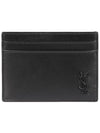 Mini Monogram Card Wallet Black - SAINT LAURENT - BALAAN 2