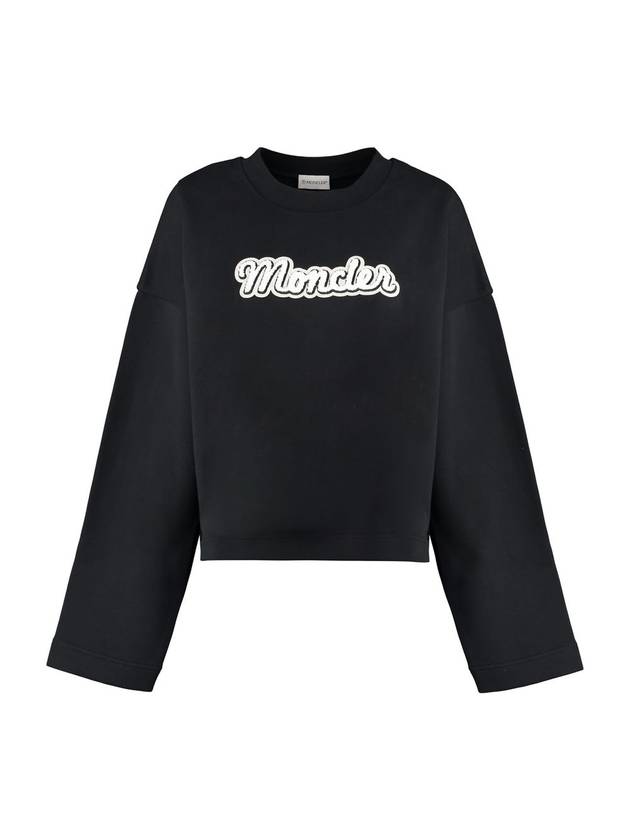 Women's Logo Cotton Sweatshirt Black - MONCLER - BALAAN 1