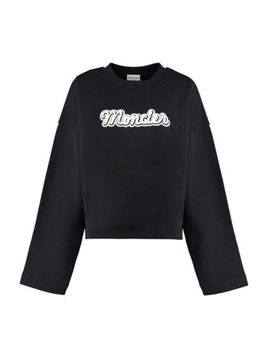 Women's Logo Cotton Sweatshirt Black - MONCLER - BALAAN 1