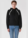 Women's Logo Tape Detail Hooded Top Black - BURBERRY - BALAAN 3