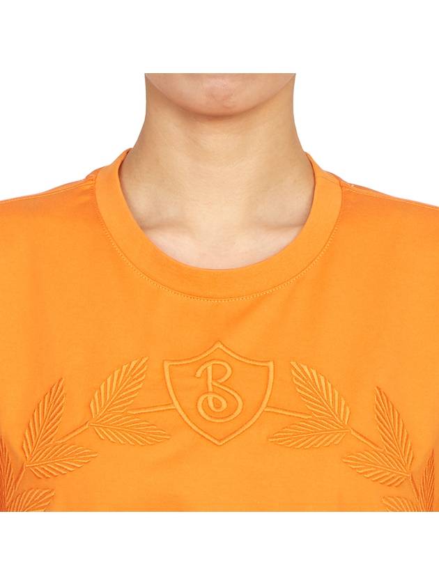 Embroidered Logo Short Sleeve T-Shirt Orange - BURBERRY - BALAAN 7