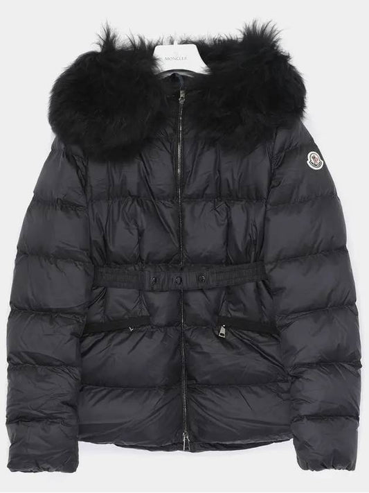 BOED patch logo belted hood black fur padded women s jacket 1A00095 595FE 999 - MONCLER - BALAAN 1