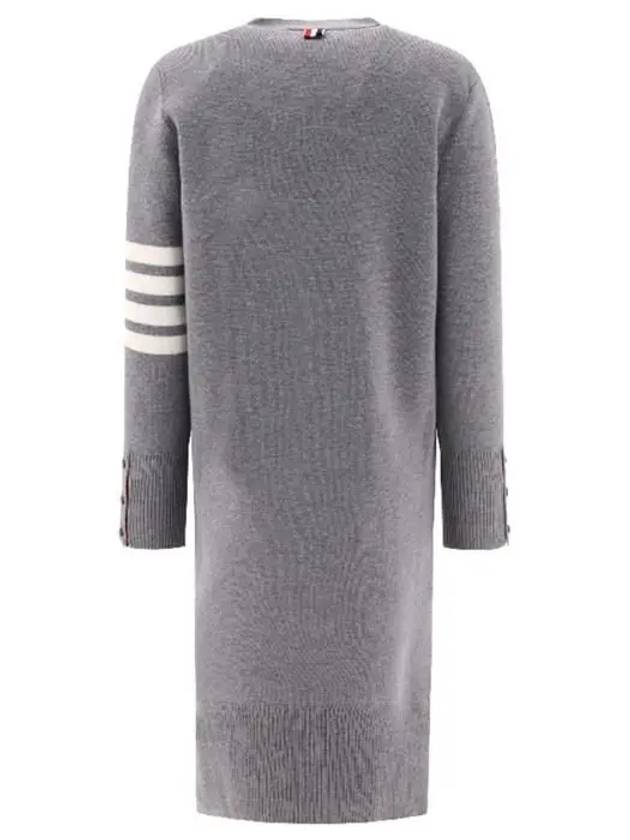 Milano Fine Merino Cardigan Light Grey - THOM BROWNE - BALAAN 4