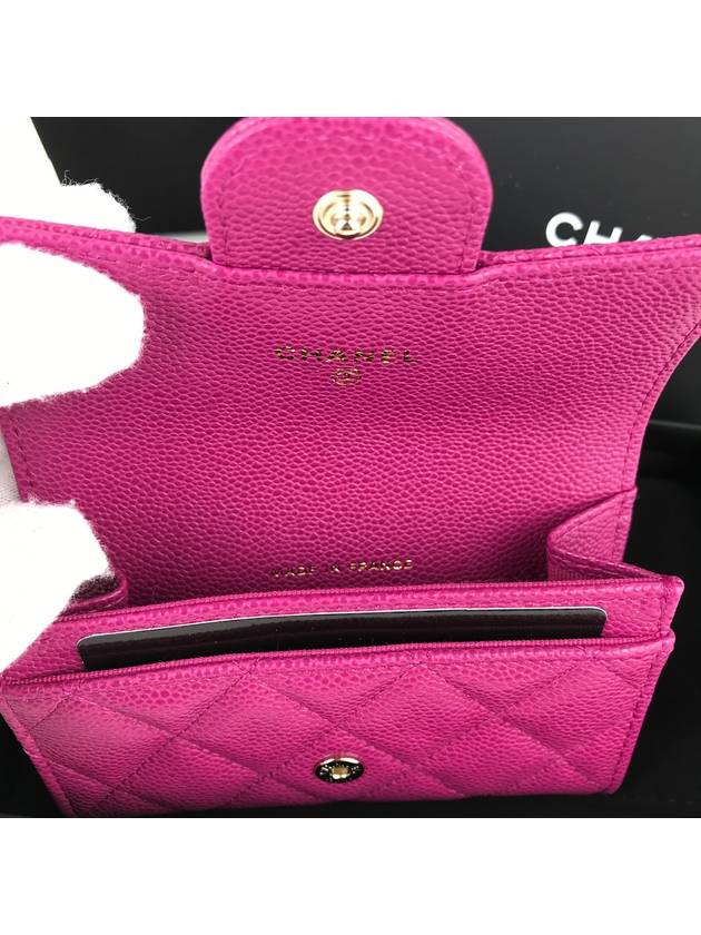 Classic Snap Caviar Card Holder Pink Gold Plated - CHANEL - BALAAN 3