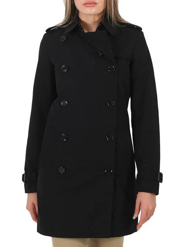 Burberry Ladies Heritage Black Kensington Black Short Trench Coat, Brand Size 10  (US Size 8) - BURBERRY - BALAAN 1