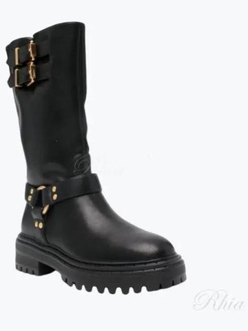 Twin set buckle strap biker middle boots 242TCP07600006 - TWINSET - BALAAN 1