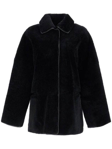 black lambskin oversized shirt-jacket - TOTEME - BALAAN 1