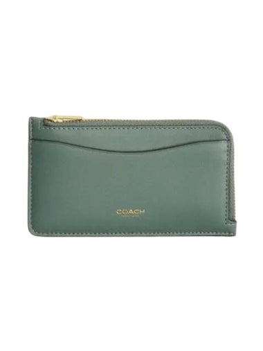 New York Zip Card Wallet Green - COACH - BALAAN 1