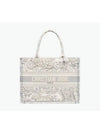 Toile De Jouy Embroidery Medium Book Tote Bag Ecru Grey - DIOR - BALAAN 2