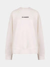 Women's Logo Cotton Sweatshirt Cream - JIL SANDER - BALAAN 2