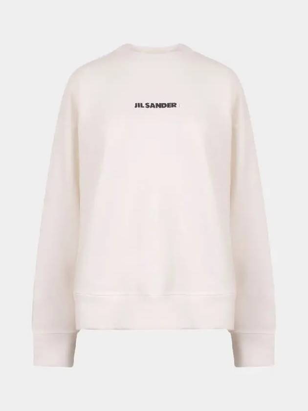 Women's Logo Cotton Sweatshirt Cream - JIL SANDER - BALAAN 2