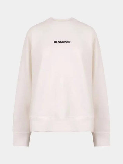 Women's Logo Cotton Sweatshirt Cream - JIL SANDER - BALAAN 2