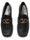 V logo leather loafers black - VALENTINO - BALAAN 2