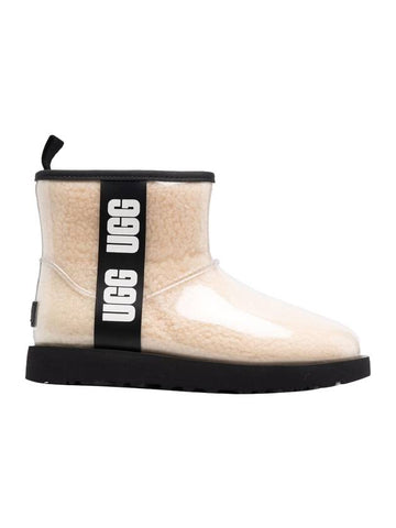 Women's Classic Clear Fleece Mini Winter Boots Natural Black - UGG - BALAAN.