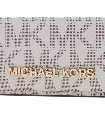 Jet Set Logo Plaque Card Wallet White - MICHAEL KORS - BALAAN 7