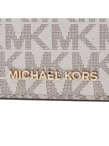 Jet Set Logo Plaque Card Wallet White - MICHAEL KORS - BALAAN 7