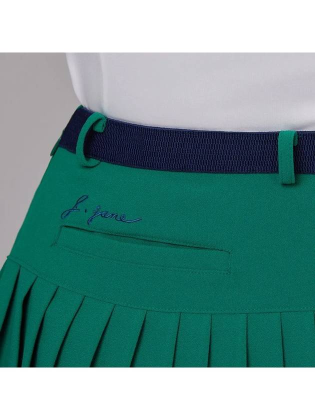 Golf Wear Uncut Belt Pleated Skirt Green - J JANE - BALAAN 5