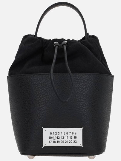 5AC Number Logo Texture Leather Bucket Bag Black - MAISON MARGIELA - BALAAN 2