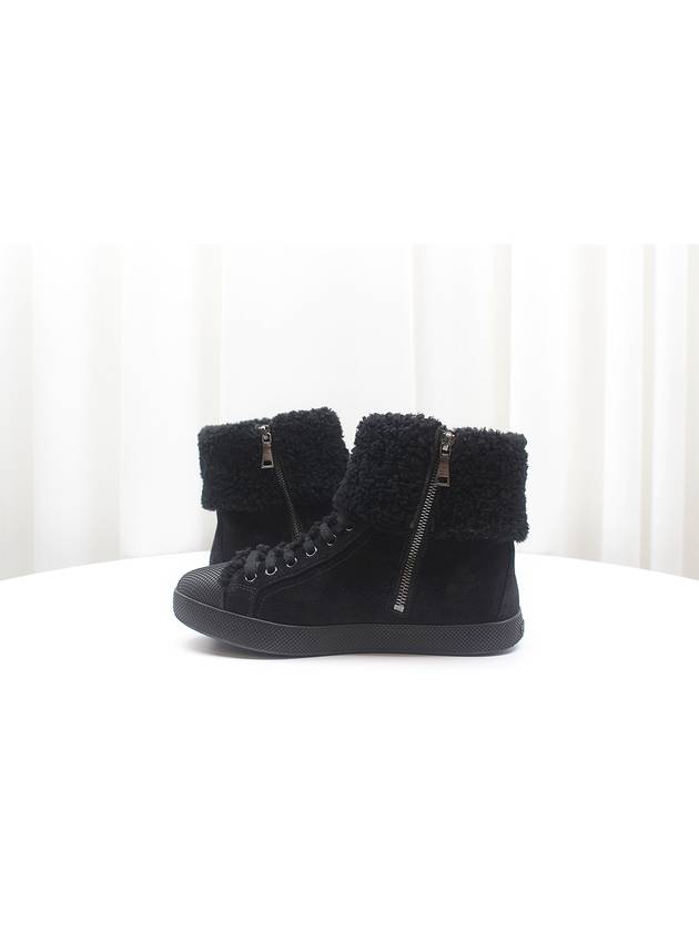 Fur high top sneakers black size 36 5 - PRADA - BALAAN 3