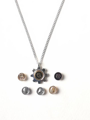 Silver Popcoin Gear Necklace GSPGN001 - GAMAN - BALAAN 1