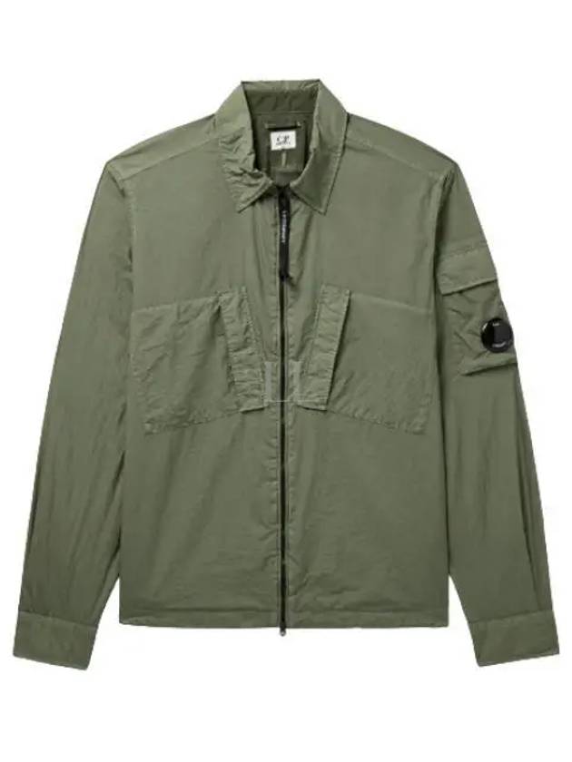 Taylon L Zipped Long Sleeve Shirt Green - CP COMPANY - BALAAN 2