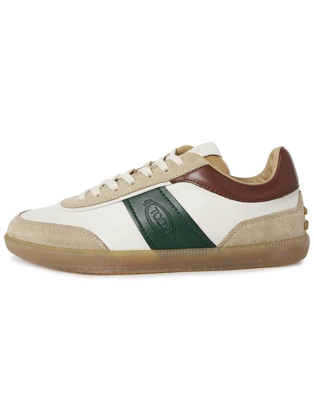 Tricolor Embossed Logo Low-Top Sneakers Brown Beige - TOD'S - BALAAN 4