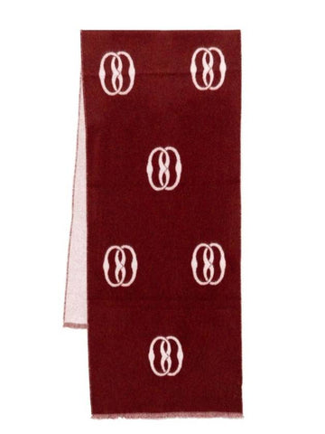 Emblem Wool Scarf Burgundy - BALLY - BALAAN 1