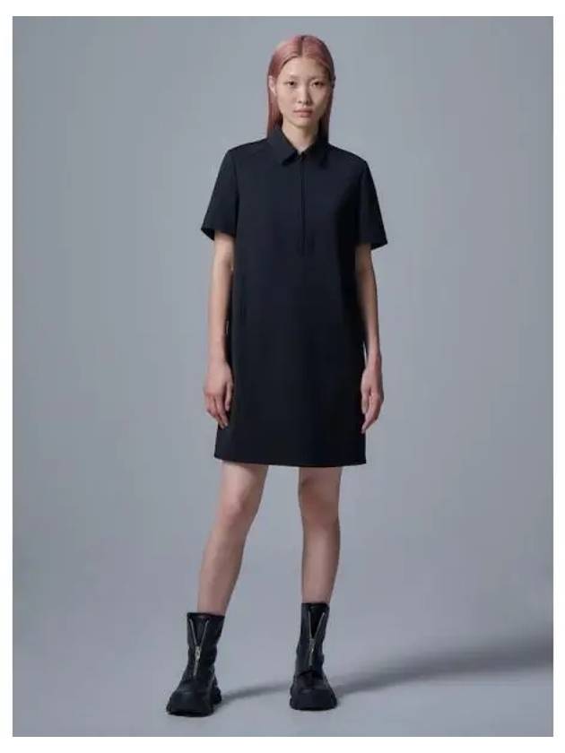 Half sleeve jersey zip up dress black domestic product - JUUN.J - BALAAN 1