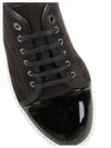 Cap Toe Velour Low Top Sneakers Black - LANVIN - BALAAN.