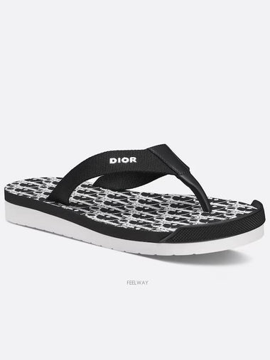 Dior Alpha Thong Sandals Black Technical Fabric - DIOR - BALAAN 1