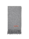 Studios Wool Fringe Scarf Light Gray Melange - ACNE STUDIOS - BALAAN.