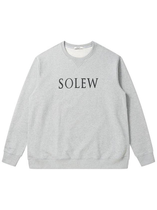 Men's Big Print Loose Fit Sweatshirt Gray SW23AMTS02GE - SOLEW - BALAAN 1