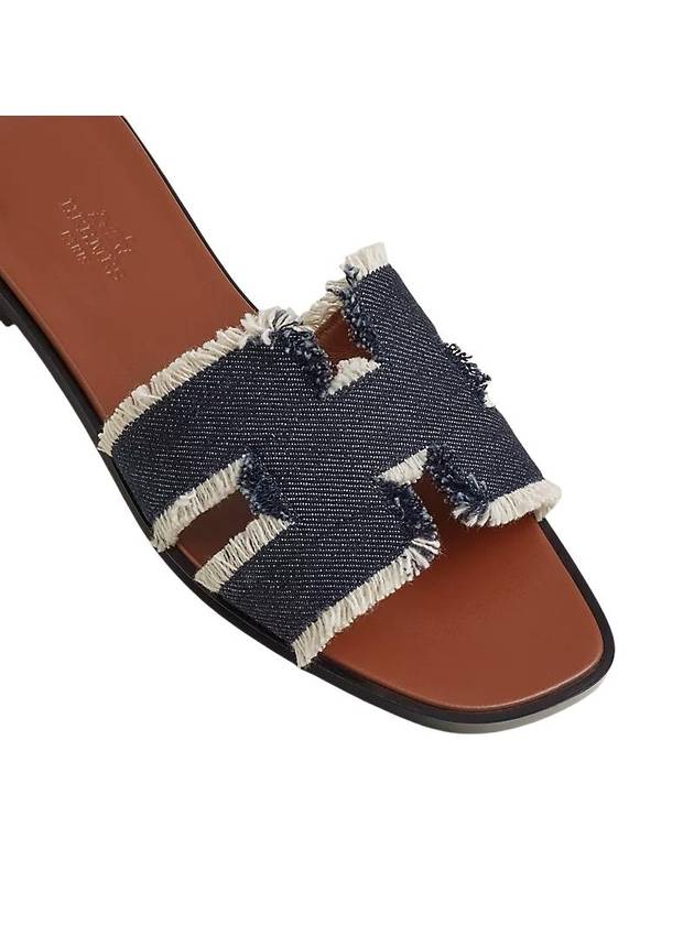 Oran Denim Sandals Blue - HERMES - BALAAN 5