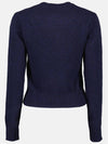 Heart Logo Cashmere Knit Top Navy - AMI - BALAAN 3