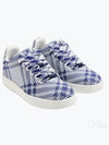 Box Check Print Leather Low Top Sneakers Royal Blue - BURBERRY - BALAAN 2