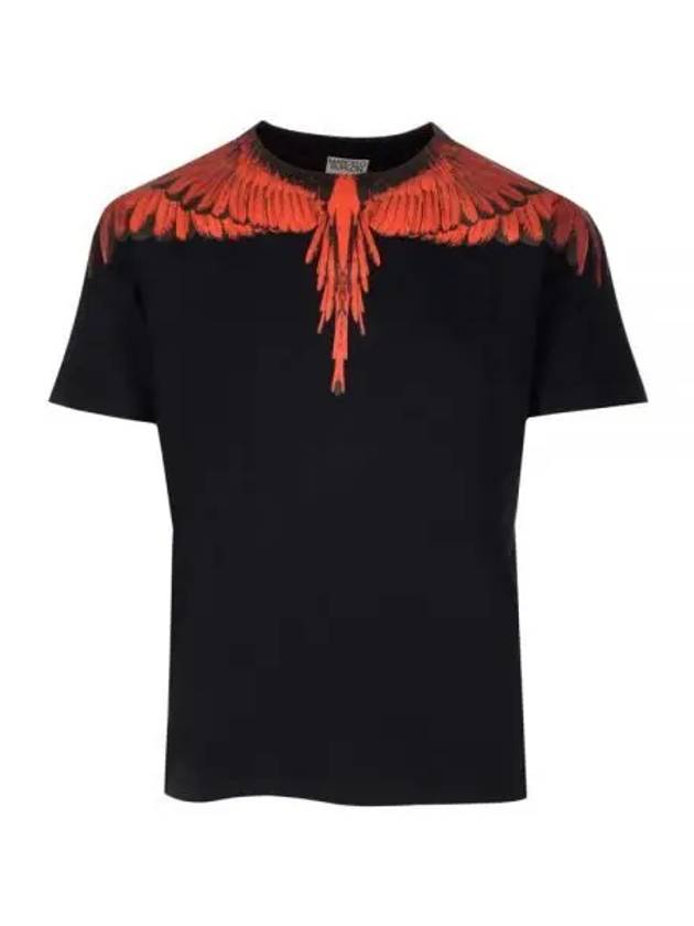 Icon Wings Regular Cotton Short Sleeve T-Shirt Black - MARCELO BURLON - BALAAN 1