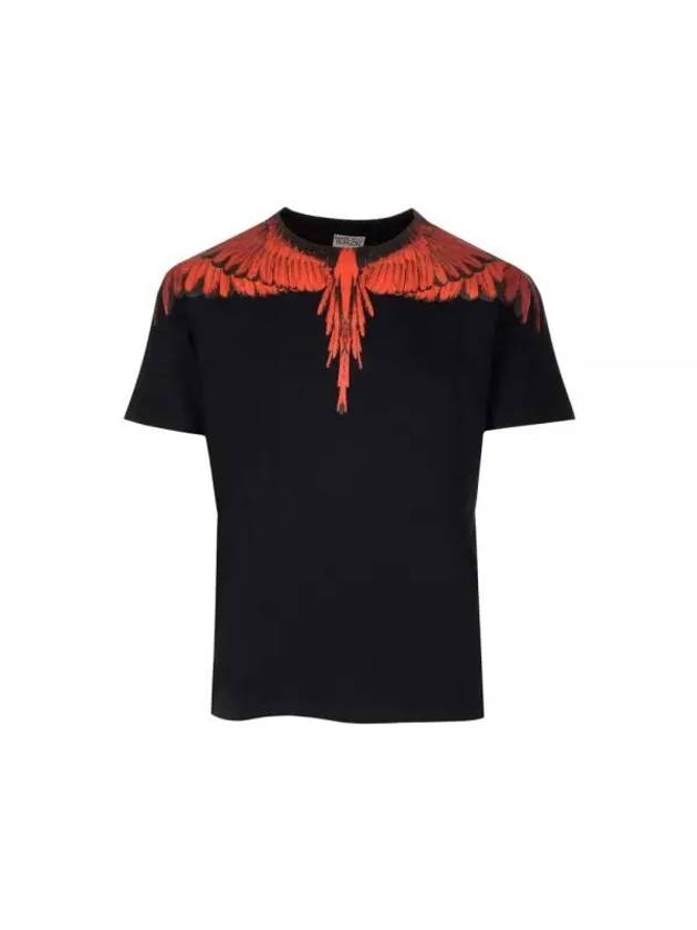 Icon Wings Regular Cotton Short Sleeve T-Shirt Black - MARCELO BURLON - BALAAN 1