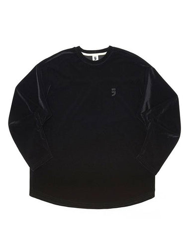 Drop-Shoulder Velvet Tee Black - A NOTHING - BALAAN 1