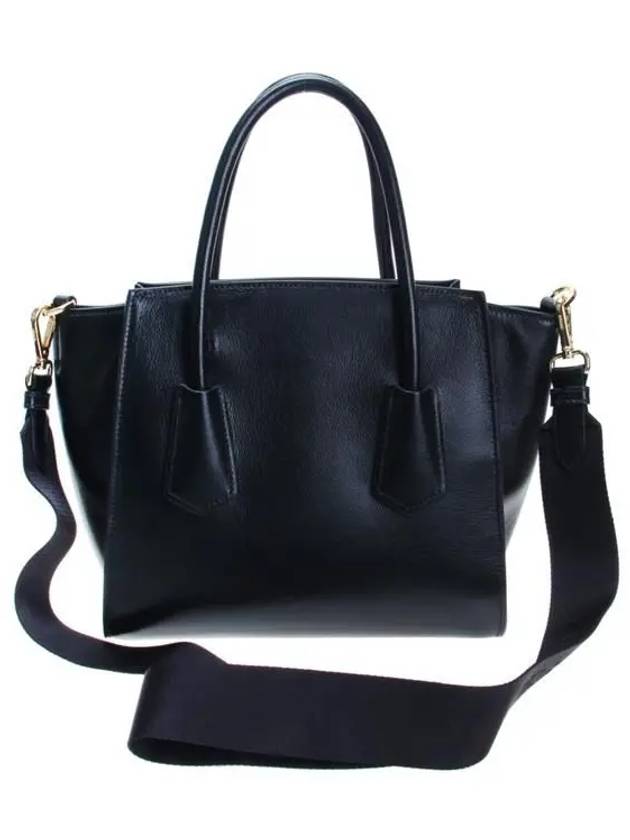 Gold Logo Grace Calfskin Tote Bag Black - PRADA - BALAAN 4